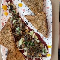 Toast with mushrooms  at Mya Petit Café in Funchal
