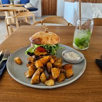 Umami burger at Feel Good Cafe in Mykonos