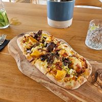 Vegan pinsa at Feel Good Cafe in Mykonos