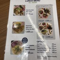 Lunch menu - all vegan  at Onari Yokocho in Kamakura