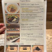 Vegan menu  at Onari Yokocho in Kamakura