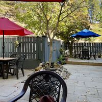 Patio seating area  at Mountain Grass Gallery & Bistro in Kimberley