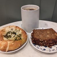 Vegan Flatbread and Hummingbird Loaf at Keeper Coffee Co in Portland
