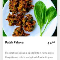 Balls with spinach and onions fried in chickpeas flour  #Veganuary at Bombay Spice in Venice