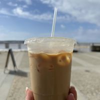 Hawaiian latte with oat milk   at Freedom Coffee in Ventura