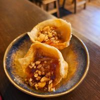 Fried ravioli potato chickpea at Dumpling Bar Bari in Bari