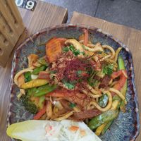 M9 on lunch menu (Udon noodles) at Loy Vegan in Trier