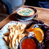Dumplings and coconut soup at Loy Vegan in Trier