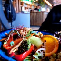 Noodles with tofu and seitan at Loy Vegan in Trier