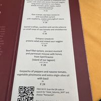 Menu  at La Caravella in Venice
