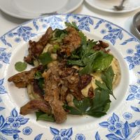 Grilled Chickpea and humus with flat bread  at Faubourg Daimant in Paris