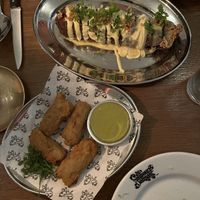 Corn dog and croquettes   at Faubourg Daimant in Paris
