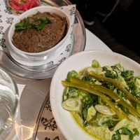 Broccoli guacamole and Puy lentil pâté at Faubourg Daimant in Paris