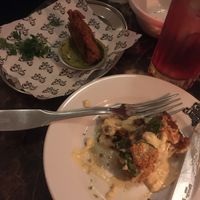 Croquettes cochonnes et corn dog  at Faubourg Daimant in Paris