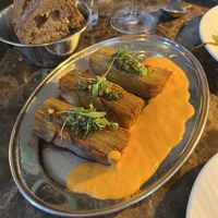 Millefeuille with sauce choron  at Faubourg Daimant in Paris