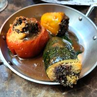 Stuffed vegetables at Faubourg Daimant in Paris