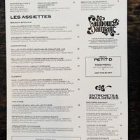 Menue   at Faubourg Daimant in Paris