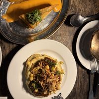 Flatbread and millefeuille  at Faubourg Daimant in Paris