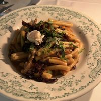 Pasta with mushroom bacon  at Faubourg Daimant in Paris