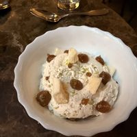 Pavlova - very creamy rich dessert  at Faubourg Daimant in Paris