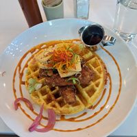 Chickn and waffles at Namo Cafe Bistro in Calgary
