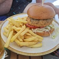 The panko mushroom burger at SunRose Beach Aparthotel in Corfu