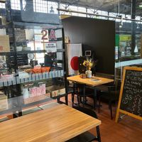 this shop has a table inside at Onigiri in Vilnius