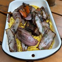 Fideos a la huancaina  at Oiga in Lima