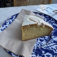 Vegan Lemon olive oil cake  at Dialog Cafe in West Hollywood