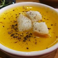 pumpkin soup at 森活原素 V-Element 蔬食餐廳 in Hsinchu