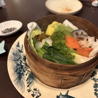 Steamed veggies  at Mer in Tokyo