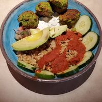 Power Grain Bowl with Falalel and Avacado. at Zoës Kitchen in Columbus