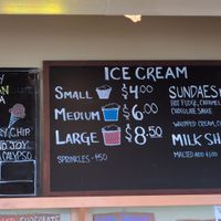 Ice cream options at Catskill Mountain Pizza Co in Woodstock