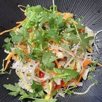 Salat mit Tofu, Koriander, gerösteten Erdnüssen und Mangostreifen  at Myu Myu in Hamburg