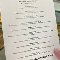 Menu  at Pobbles Pizza in Swansea