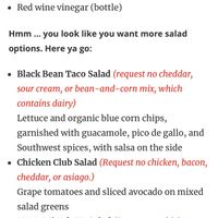 Vegan options  at Jason's Deli in Midland