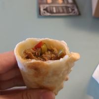 Spicy "beef" empanada. at Gaucha Vegan in Hallandale Beach