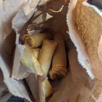 Spring rolls at Golden Samosa Bakery in Surrey