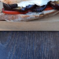 Eggplant ricotta sandwich at Greens Supermarket in Newtown