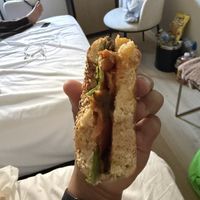 Vege bagel  at 19 Bagels in Barcelona