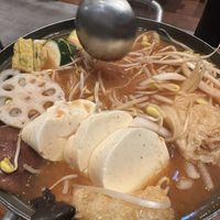 Doenjang tofu pot after cooking down a little   at Yache in Taipei