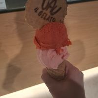 Watermelon and strawberry at Vau Il Gelato in Bucharest