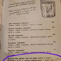 they can make all these creamy drinks vegan - such incredible flavours! at Scotch & Rye in Inverness