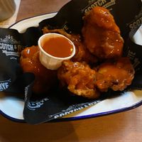 cauliflower wings with buffalo sauce at Scotch & Rye in Inverness