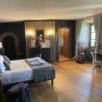 The room we stayed in at Le Chateau de Cambiaire in Saint-etienne-vallee-francaise
