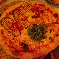 Pizza half vegetaria half eggplant #Veganuary at L'Osteria in Aachen