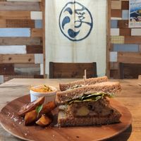 Vegan sandwich lunch at Ukishima Garden in Naha