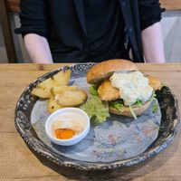 Fish burger at Ukishima Garden in Naha