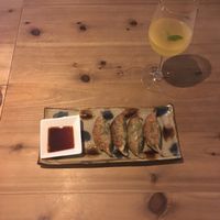 veggie gyoza & mango-guava sangria at Ukishima Garden in Naha
