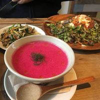 Beet soup at Ukishima Garden in Naha